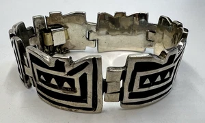 Modernist Mexico 925 schwer Sterling Silber TAXCO Armband 62 Gramm signiert MEZ - Bild 1 von 6