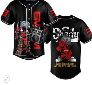 Eminem Deadpool Guess Whos Back For baseball jersey, 3d gift,2025 hot - Picture 1 of 2