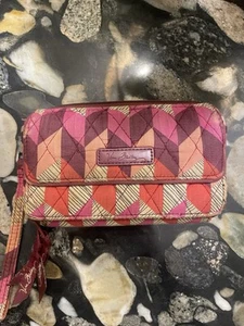 Vera Bradley, wallet, handbag, wrist, strap, burgundy, zipper card, holders, Y2K - Picture 1 of 6