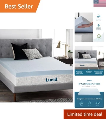 Colchón de espuma viscoelástica de gel ultra felpa de 4 pulgadas - hipoalergénico y tamaño queen Foto 1 de 4