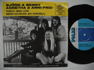 ABBA People Need Love / Merry-Go-Round 45 7" Single 1972 Sweden Polar yellow EX - Image 1 of 2