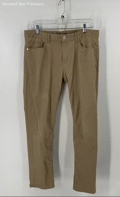 Michael Kors Beige Cotton Straight Leg Mid Rise Pockets Mens Jeans Size 33X30 - Image 1 of 4