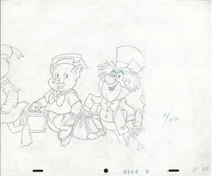 Disney Eastern Airlines Werbezeichnung Little Pig Mad Hatter Donald Duck - Bild 1 von 1