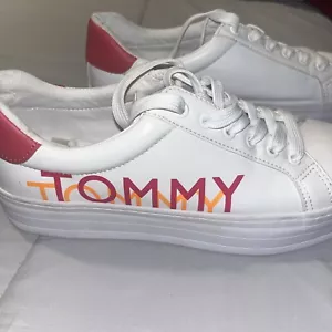 Tommy Hilfiger Brie Platform Women’s 8 Sneakers White/Pnk - Picture 1 of 11