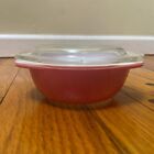 Vintage Flamingo Pink Pyrex 8 oz Small Round 080 Casserole And Glass Lid