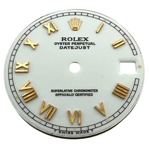 Rolex Oyster Perpetual Datejust genuino 31 mm esfera romana blanco y oro 68243 - Imagen 1 de 4