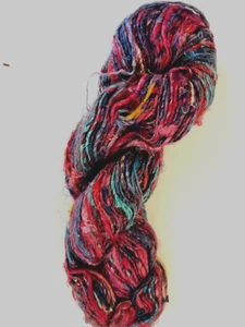 Unbranded Sari Silk - individual 200gm hanks in multi blue/bright color - Picture 1 of 1