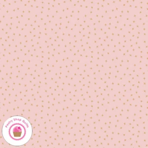 Riley Blake STARDUST C10506P Pink Metallic Sparkle Stars Quilt Fabric - Picture 1 of 6