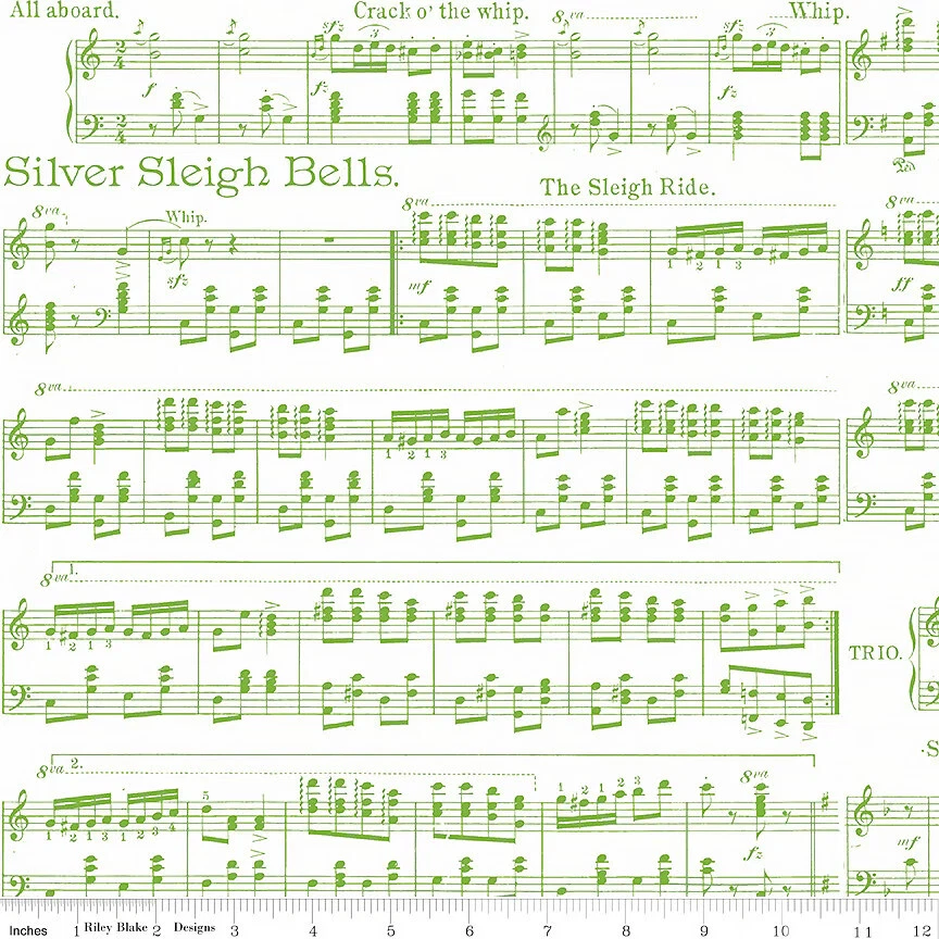 Riley Blake Designs Classic Christmas Sheet Music White / Sold by The 1/2 Yard - Image 1 of 1