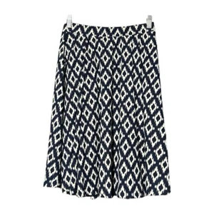 LuLaRoe Women’s Navy White Pleated Stretch Skirt Size Small Geometric Print - Picture 1 of 6