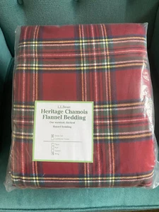 NEW LL Bean Heritage Chamois KING Flannel Sheet Set Royal Stewart Tartan - Picture 1 of 9