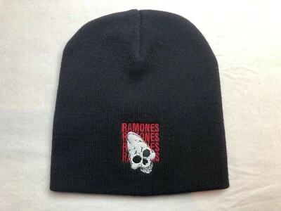 Gorro Ramones Punta de Flecha Calavera Bordado Logo Negro Tejido Nuevo Foto 1 de 3