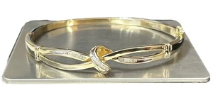 HENG NGAI Channel Set DIAMOND Sterling Silver Bracelet Vermeil 14K Gold Over - Picture 1 of 11