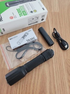 NexTorch TA30C Tactical Flashlight One-Step w/ Ceramic Strike Tips Tempered Lens