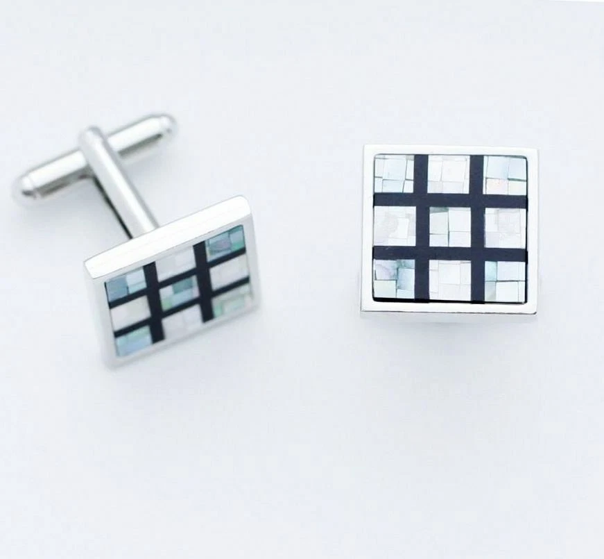 C0081 Gemelos Gemelos Verde Azul Rosa Madreperla Mosaicos Mosaicos Negros Foto 1 de 1