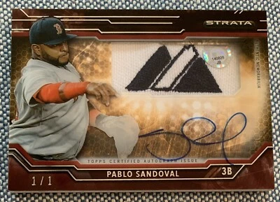 Pablo SANDOVAL🔥2015 Topps Strata Majestic LOGO Relic AUTO #CAAR-PS 1/1 Red Sox - Image 1 of 2
