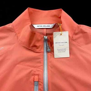 Peter Millar Crown Sport Hyperlight Windbreaker Full Zip Jacket Orange XL $170 - Picture 1 of 8