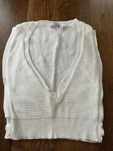 Jonathan Logan Spot Edition Medium Knitted White Vest Vintage 60s\70s - Picture 1 of 8
