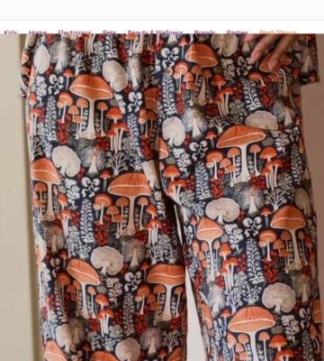 Pantalón de pijama de franela Anthropologie Slip Bottom Medium Woodland Mushroom Print Foto 1 de 4