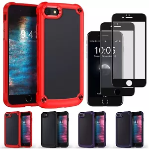 Shockproof Hybrid Case Soft Cover / Screen Protector For iPhone SE 2020/SE 2022 - Picture 1 of 39