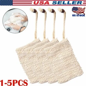 1-5 Pack Faux Sisal Soap Bag Exfoliating Soap Saver Pouch Holder US - Picture 1 of 14
