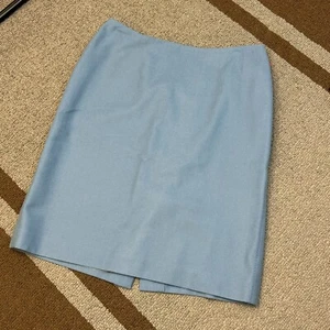 - Ann Taylor Vintage Wool Blend Spring Pencil Skirt Light Blue Upscale US 10P - Picture 1 of 4