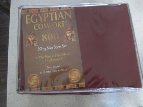 800 Thread Count Egyptian Cotton ~King Size Set~Flat+Fitted+4 Pillow+Deep Pocket