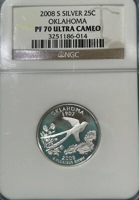2004-S Oklahoma State Silver 25C NGC PF69 ULTRA CAMEO - Image 1 of 2