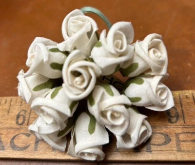flores vintage 3/4" lino blanco pequeño algodón 1dz hecho en Japón Foto 1 de 4
