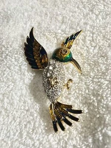 SPILLA COLIBRÌ STRASS E SMALTO - Foto 1 di 6