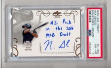 NICK SENZEL 2016 LEAF TRINITY INSCRIPTION AUTO AUTOGRAPH RC  PSA 8 NM-MINT REDS