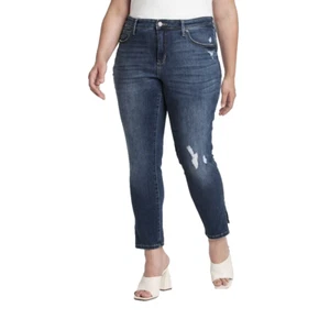 NWT AVA & VIV Blue Plus Size 26W Jeans Mid-Rise Skinny Tummy Control Stretch - Picture 1 of 5