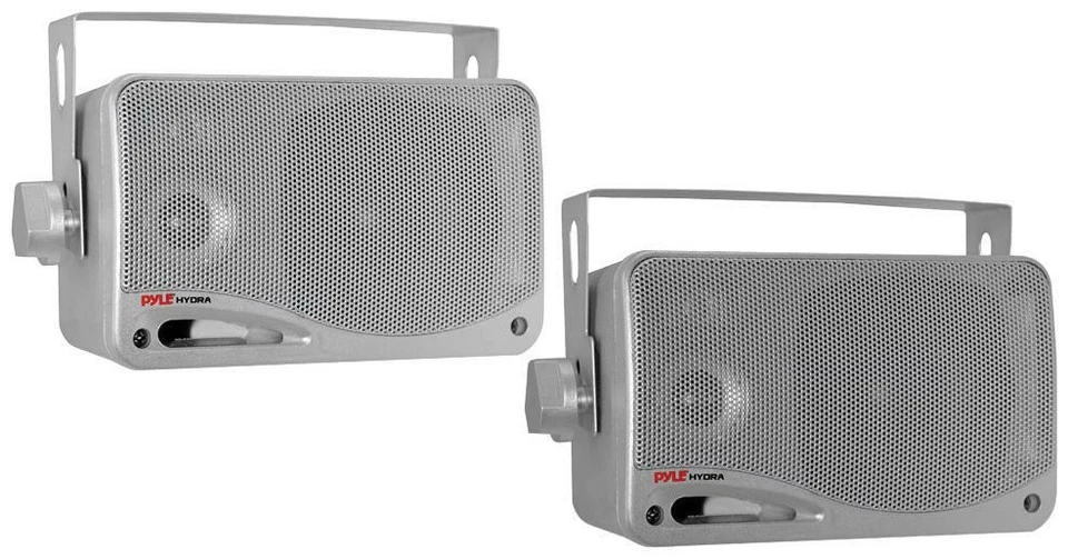 Pyle PLMR24S 3.5'' 200 Watt 3-Way Silver Weather Proof Mini Box Speaker System - Image 1 of 1