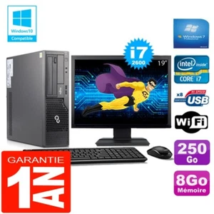 PC Fujitsu Esprimo E500 E85+ SFF I7-2600 RAM 8Go Disque 250Go Wifi W7 Ecran 19" - Photo 1/1