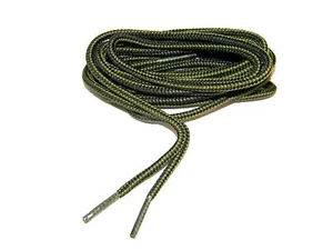 Paquete de 2 pares de cordones de botas verde oliva - negros 4 mm de alta resistencia cordones de zapatos - Imagen 1 de 3