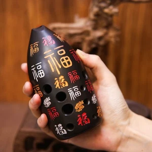 10 Loch F-Taste Doppelkammer Fu Xun Flöte Vintage Stil Musikinstrument - Bild 1 von 6