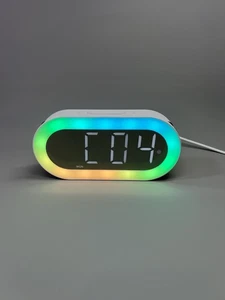 Reloj despertador digital pantalla grande 2x puerto de carga USB luz nocturna ruido blanco - Imagen 1 de 24