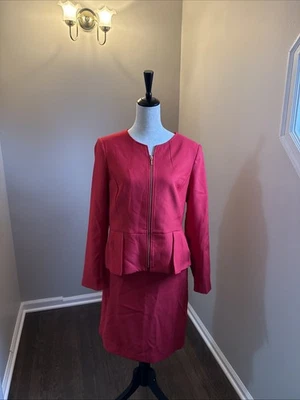 Tahari ASL красный юбка костюм размер 12 новый с Ярлыками молнии блейзер  - Изображение 1 из 4