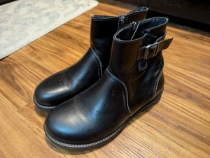 Birkenstock Stowe Ankle Boots Booties Black Leather Zip Women's Size 39 EU/8 US - Picture 1 of 8