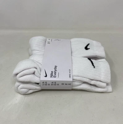 Calcetines acolchados Dri-FIT Nike Everyday para niños, blancos/negros, juveniles M (4 pares) Foto 1 de 4