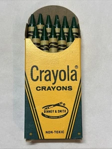 NEW Vintage Crayola Box of 11 Crayons Binney & Smith #836 Green Near Full Box - Picture 1 of 8