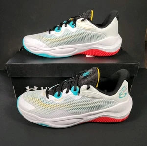 UNDER ARMOUR-New-Men's White/Pink Curry Splash 24 Sneakers-3027636-100-Size 12 - Picture 1 of 7