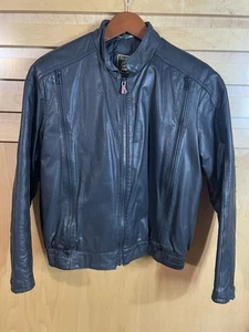 Vintage Hein Gericke Echt Leder schwarze Lederjacke Gr. 38 Full Zip Belüftung - Bild 1 von 13