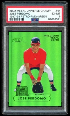 2022 Metal Universe 97-98 Retro Precious Metal Gems Green Jose Perdomo /10 PSA 6 - Image 1 of 2