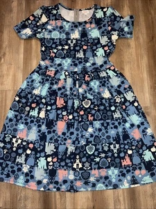 LuLaRoe Amelia Disney Show Blanco Cenicienta Princesa Bolsillos Cremallera XL 18/20 16 - Imagen 1 de 17