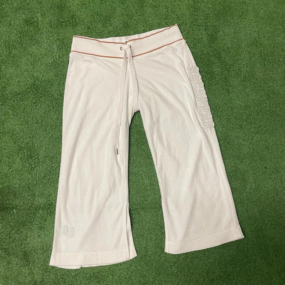 Pantalones deportivos vintage Y2K Hip-hop Rocawear blancos bordados talla: grande Foto 1 de 4