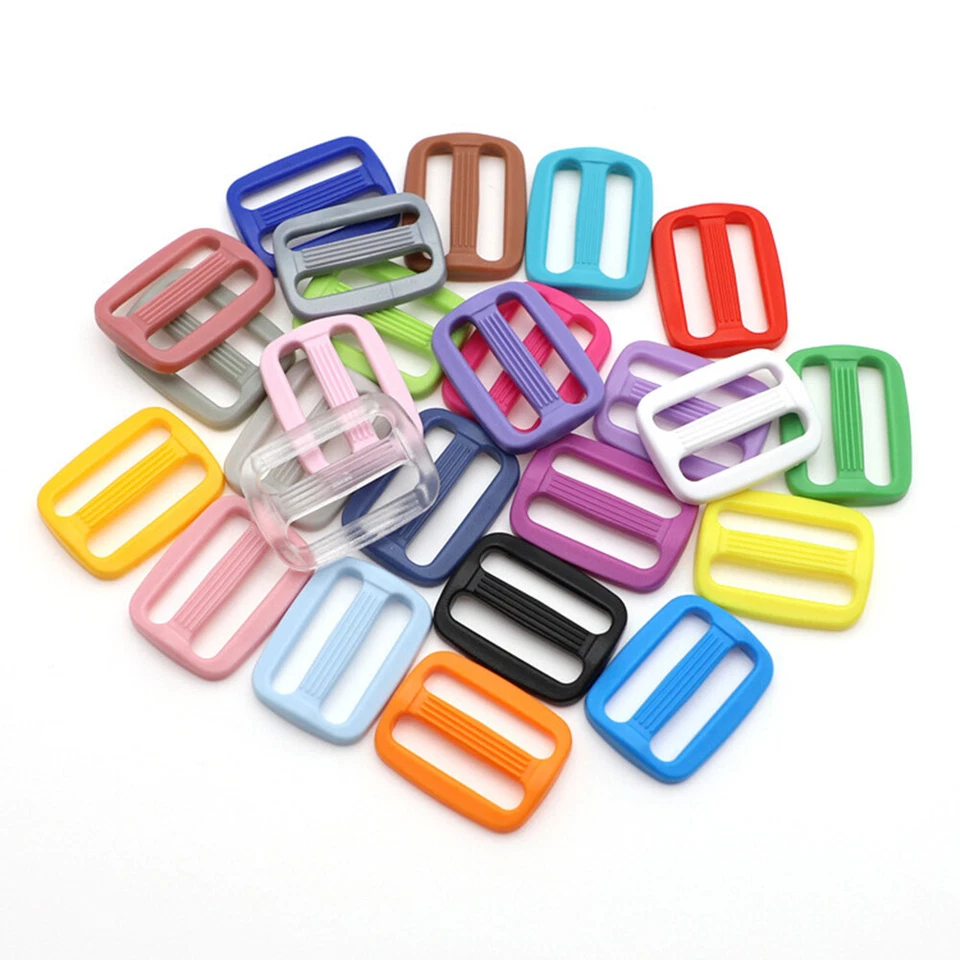 Plastic Delrin Buckle Slider 3 Bar Slider For 10 15 20 25 32 38mm Webbing Strap - Image 1 of 4
