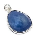 Blue Jade Gemstone handmade 925 Sterling SilverPendant jewelry 0.87&quot; k186
