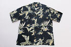 Tommy Bahama Men's Casual Silk Short Sleeve Hawaiian Shirt KB8 Navy Floral Large