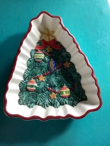 Pfaltzgraff Holiday Garland Tree Shaped Candy Dish - Picture 1 of 6